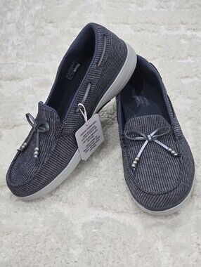 NWT Skechers Women’s Nautical Print Slip On Comfort Shoes Arch Fit Retail $60